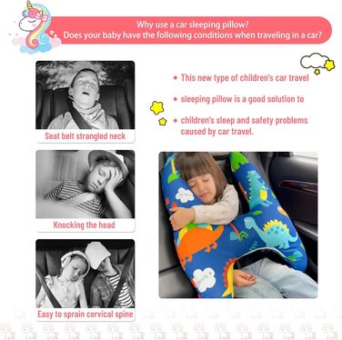 OHAANYY Sleep Pillow for Car Kids & Travel Pillow Kids Car, Car Pillow Kids/Sleep Pillow Kids Car, H-shaped Pillow Car Suitable for Holiday Travel for Children (Headrest not included)