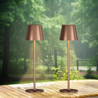 Набір з 2 бездротових настільних світильників LED з акумулятором, диммер сенсорний, 3 режими кольору, USB-C зарядка для спальні, столу, кемпінгу (Чорний)