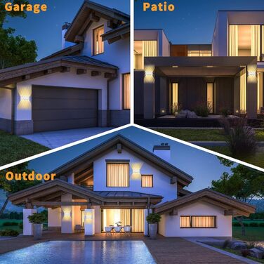 Світлодіодна настінна лампа Lureshine, 2 шт., 22x8x5 см, чорна, IP65, 8W, 3000K, для вітальні