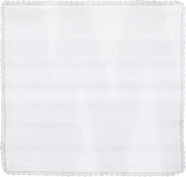 Sweet Needle – Pack of 12 oversized dinner napkins made of 100% cotton – Heavyweight, hotel-quality fabric for everyday use and events (Slub with lace – White)