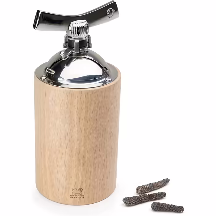 Peugeot Isen Manual Pepper Grinder, Classic Grind Setting, Height: 16 cm (6.3 inches), Wood/Stainless Steel, Natural, 35396