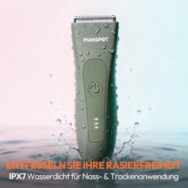 Триммер для тіла MANSPOT: чоловічий, вологостійкий, для інтимної зони, для тіла, для ніг, грудей, пахв, USB-C, для сухого та мокрого гоління