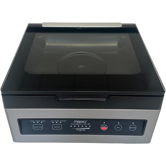 Професійний вакууматор Maxxo VM Profi з подвійною зварювальною лінією, 20 л/хв, 900 мбар, для продуктів харчування, з нержавіючої сталі (камерний вакууматор VM ChamberLine 30)