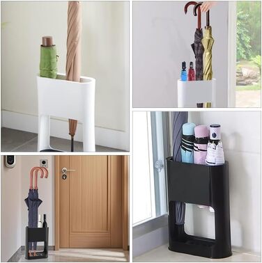 Підставка для парасоль підставка для парасоль з знімною підставкою для збору води, 22 x 9 x 28 см, 4 слоти, чорна