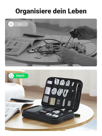 UGREEN Electronic Travel Cable Bag Universal Travel Cable Organizer Electronics Accessories Case 2-Layer Large Electronic Accessories Bag for Cables, Chargers, Power Bank, Tablet (M)