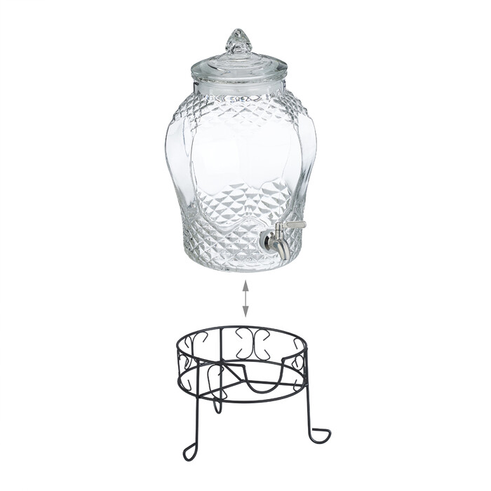 Relaxdays Drink Dispenser with Stand, 8 L
