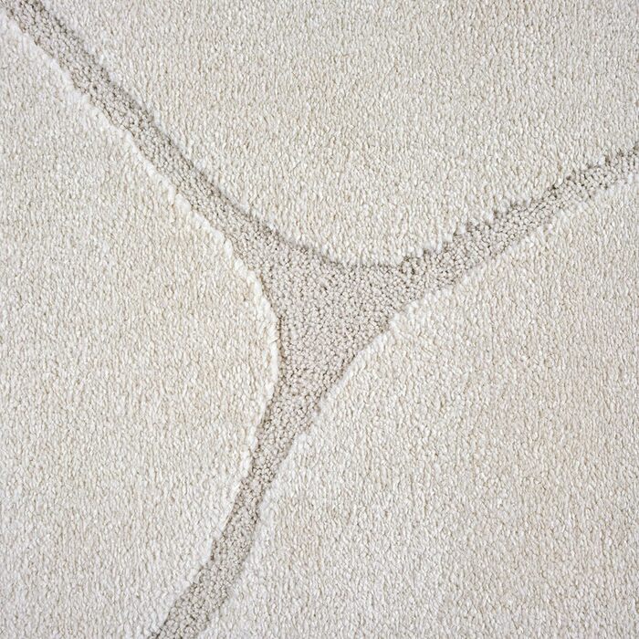 Килим Everest - сучасний коротковорсовий килим для вітальні та спальні з ефектом висоти-низькості, 3D ефект, висока щільність ворсу та приємна м'якість, дизайн Panglao, кремовий (200 x 290 см)