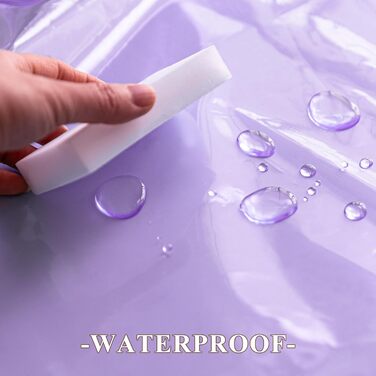 Шторка для душу Barossa Design з EVA, 180x188 см, прозора блакитна, з магнітами