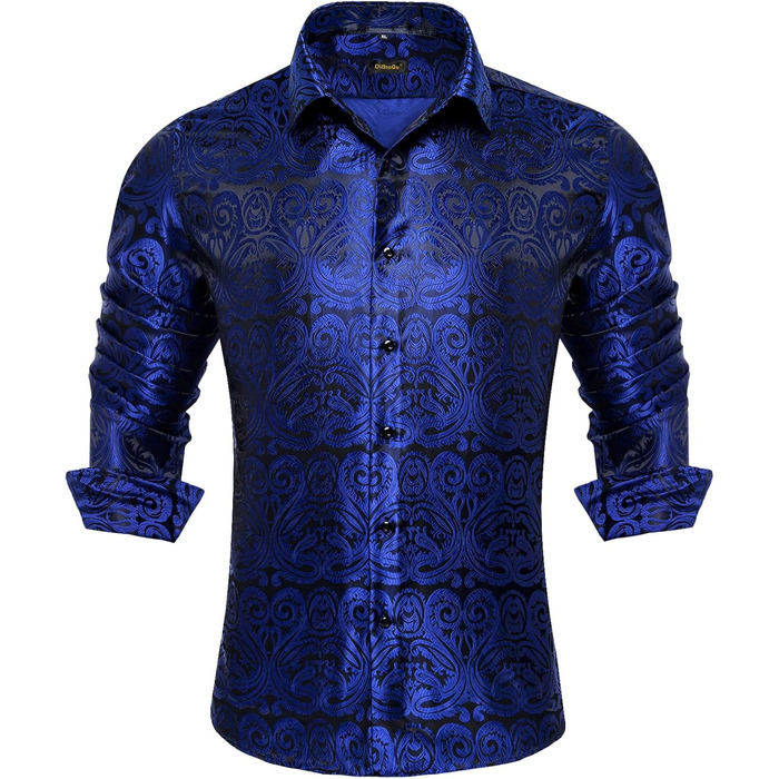 Краватка DiBanGu для чоловіків, суцільна шовкова краватка та нагрудна хустинка, краватка для весілля, краваткові затискачі, комплект формальний універсальний розмір (3XL, темно-синій)