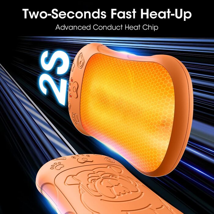 Електричні грілки для рук, 2 шт. 6000 мАг, акумуляторні, багаторазові, для спорту, полювання, кемпінгу, теплий подарунок для жінок, чоловіків, дітей (Помаранчевий)