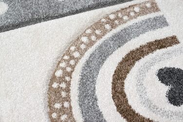 Dreamy Rug Children's Room Rug Play Rug Rainbow Dots Hearts Beige Gray Cream Size 160x230 cm