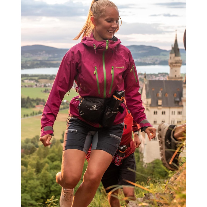 Спортивна поясна сумка Waterfly з тримачем для пляшки, чорна. Для бігу, велоспорту, кемпінгу, подорожей та інших активностей.