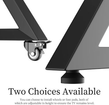 Підставка для телевізора UNHO, регульована по висоті, універсальна, чорна, VESA 800x600, до 100 кг, 65-100 дюймів