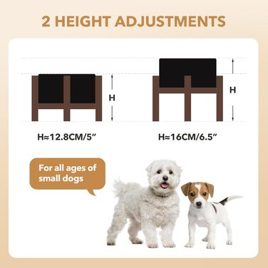 Набір мисок для собак з кераміки з підставкою з акації, 2 рівня, 800 мл, для маленьких собак, дизайн 