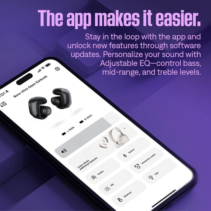 Навушники Bose Ultra Open Earbuds: бездротові, відкриті, з технологією OpenAudio, білий (Rauchweiß)