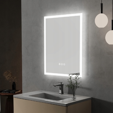 LED-дзеркало у ванну кімнату з сенсорним вимикачем, 40x50 см
