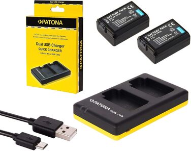 Набір аксесуарів Sony Alpha 6000/6300/6500: 2 акумулятори та USB зарядний пристрій (сумісний з NP-FW50)