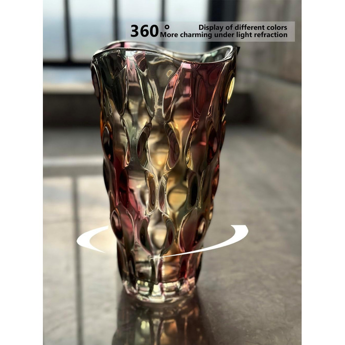 Велика скляна ваза для квітів, декор, подарунок для жінки, сучасний дизайн, ваза для мами