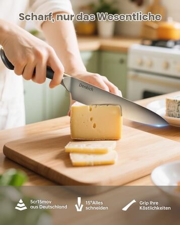 Набір кухонних ножів Messerblock Set, 7 предметів: професійний набір ножів з бруском, німецькі леза з високоякісної нержавіючої сталі, ергономічні ручки, для дому