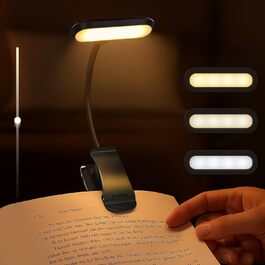 LED лампа для читання Nixtrve з кріпленням на книгу, USB-C, регулювання яскравості, 3 режими температури кольору, гнучка на 360°, для дорослих та дітей