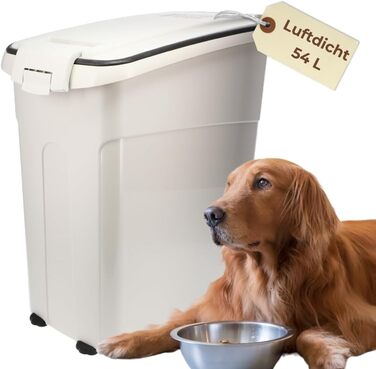 Airtight Food Storage Container with Lid - Pet Food Storage Bin for Dog & Horse - 54L Dry Food Container Box