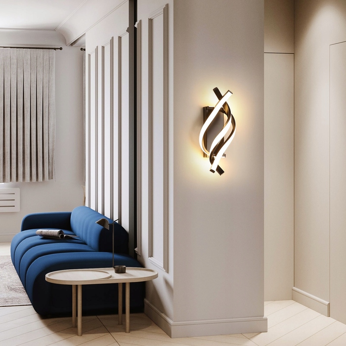 Стіна LED-бра для спальні та вітальні, 22 Вт, 3000К