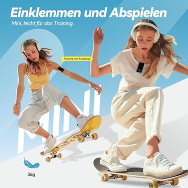 MP3 плеєр AGPTEK 64GB з кліпсою для спорту, Bluetooth 5.3, 1.8