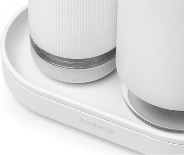 Brabantia Набір дозаторів для мила та засобів для миття посуду, 2 шт., сірий Infinite Grau, 2x200 мл, металевий з текстурованою поверхнею