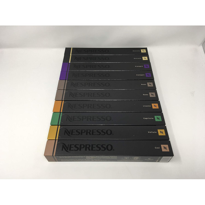 Набір капсул Nespresso Varietät Pack - 100 шт. (Рістретто, Арпеджіо, Рома, Ліванто, Капріціо, Вулло, Козі)