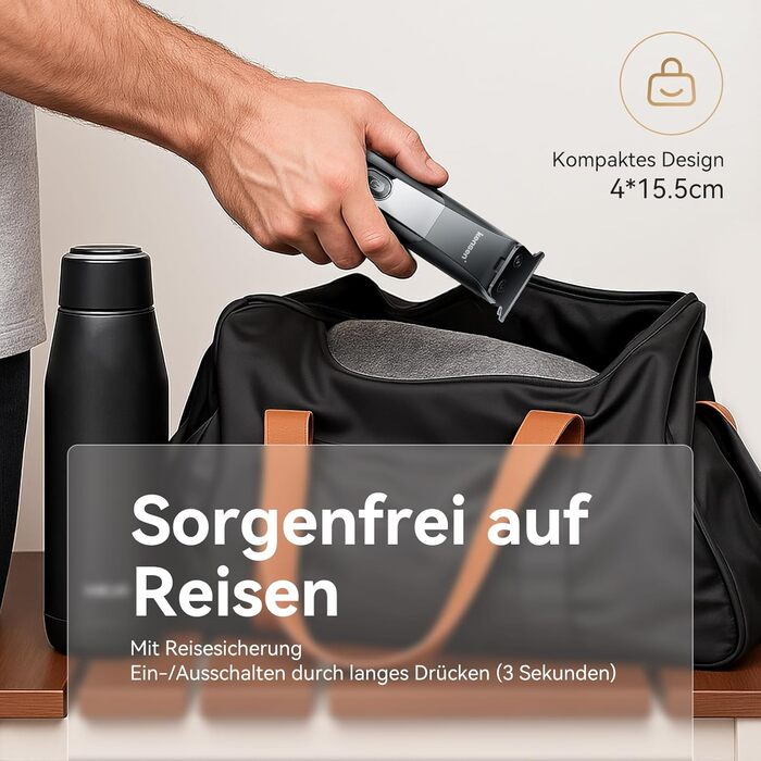 Мультитриммер для тіла чоловічий Intimrasierer Mann - Водонепроникний тілотриммер для чоловіків з насадками для ніг, пахв та зони бікіні. Чорний