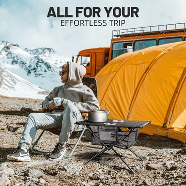 Складаний туристичний столик Zune Lotoo для кемпінгу, пікніків та риболовлі (60x40x40 см)
