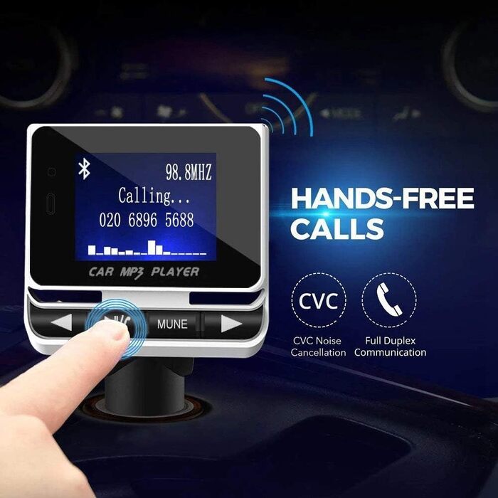 FM-трансмітер LEIDIMUS Bluetooth для авто, бездротова гарнітура, MP3-плеєр, USB-зарядка, з пультом дистанційного керування