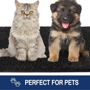 Килимок для дому 50 x 80 см, антиковзаючий, для собак, вхідні двері, коридор, поглинає воду, Holzkohle