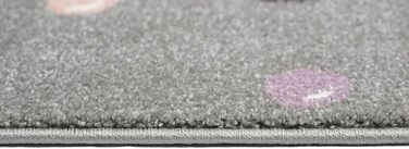 CARPETIA Children's Room Rug, Elephant, Dots, Bubbles, Grey, Blue, Size 200 x 290 cm
