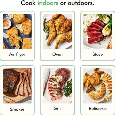 Chef iQ Smart Thermometer Add-on №2: Bluetooth/WiFi, моніторинг 2 продуктів, для гриля, духовки, коптильні, фритюрниці, плити. Потрібен хаб (Хаб + 1 зонд (2023))