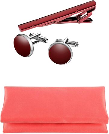 Набір краваток Tie G U Style (5 шт.) у подарунковій коробці: однотонні краватки, сатинова метелик, кишеньковий хустинка, реверс, краваткові застібки (Coral Black Box)