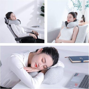 AIRTH® Преміум подушка для шиї з Memory Foam - Ергономічна підтримка шиї з знімним чохлом для максимального комфорту та відпочинку - М'яка та затишна | Чорний, 2023