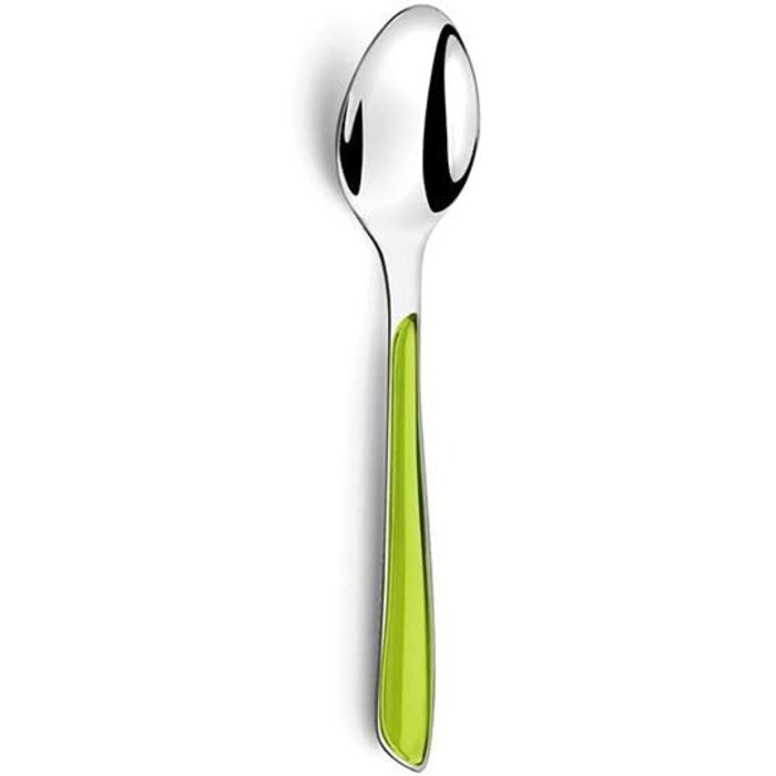 Amefa ECLAT Cutlery Set, 24-piece, for 6 people, 6 x spoons, 6 x forks, 6 x knives, 6 x coffee / tea spoons, 18/0 stainless steel, rust-proof & polished, colored handles, anise green, dishwasher-safe