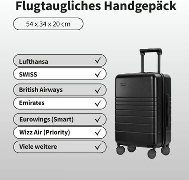 Валіза ETERNITIVE з полікарбонату та ABS: легка, з колесами 360°, з TSA-замком, для ручної поклажі (Оливковий, Чорний, Набір 2 шт. S + M)