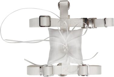 Нашийник для собак Croci Ceremony з кільцем для обручки, H-подібний, регульований, білий, розмір S (38-54 см)