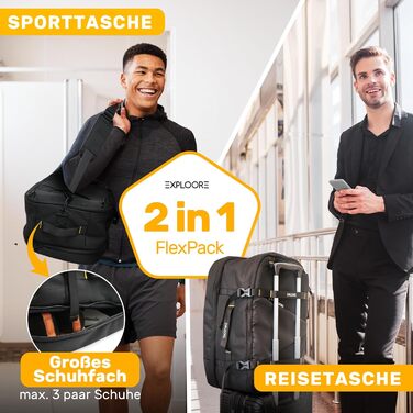 Чемодан ручної поклажі 55x40x20см з ручкою-телескопом, міцний валіза з ABS-пластику з TSA-замком, коричневий, з колесами