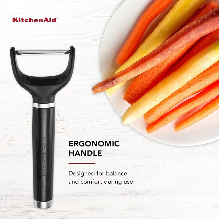 Овочечистка KitchenAid KE145OHOBA чорна, з ергономічною ручкою та захисним чохлом, пластик, для миття в посудомийній машині