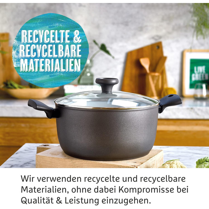 Prestige Earth Pan Stockpot Induction - Soup Pot 28cm / 7.5L - Non-Stick Ceramic, Recycled & Recyclable, Non-Toxic, Dishwasher Safe, Easy-Grip Handles Soup Pot 7.5 Liters