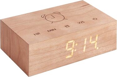 Gingko Design G003C15 Alarm Clock, Wood, Cherry, One Size
