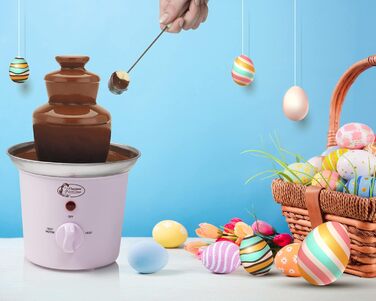 Шоколадний фонтан Bestron з 3 ярусами, рожевий, 60 Вт, з підігрівом