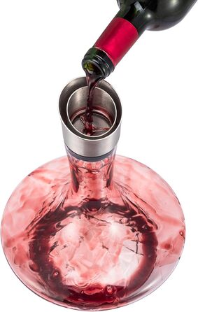 Eisberg Wine Decanter Set, wine aerator decanter with aeration filter, drying stand and cleaning pearls, decanter for red wine, wine decanter, 100% hand-blown lead-free crystal glass (1400ml)