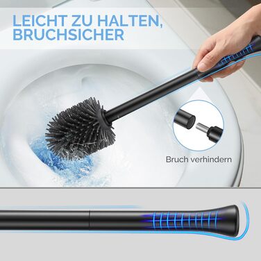 Набір для чищення унітазу HAMITOR з силіконової щітки, підставка та очищувач для краю унітазу. Набір для ванної кімнати, 1 шт., чорний