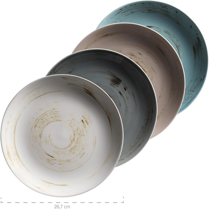 Набір кавових чашок MÄSER Derby Premium для 4 осіб, 12 шт. (з підставками), гастрономічна якість, сучасний дизайн, пастельні кольори