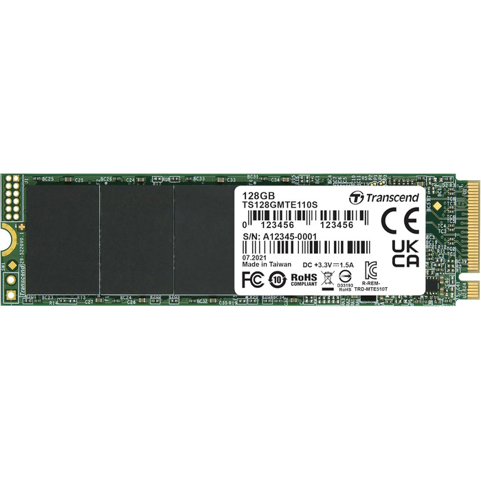 SSD накопичувач Transcend B MTE110S 128GB NVMe PCIe Gen3 x4 M.2 2280 3D TLC NAND