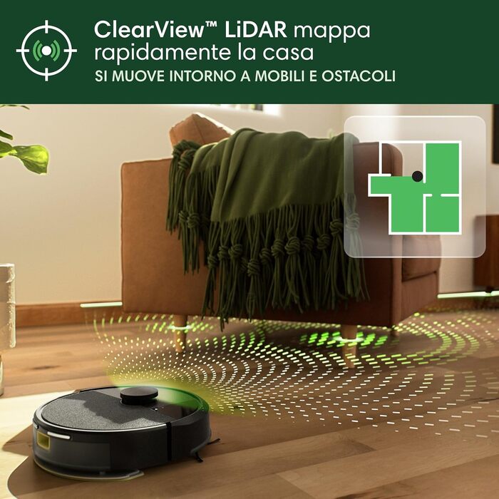 iRobot Roomba 105 Combo + AutoEmpty Dock: Робот-пилосос з автопорожненням, функція миття, LiDAR, 7000Pa, 120 хв, App, Чорний
